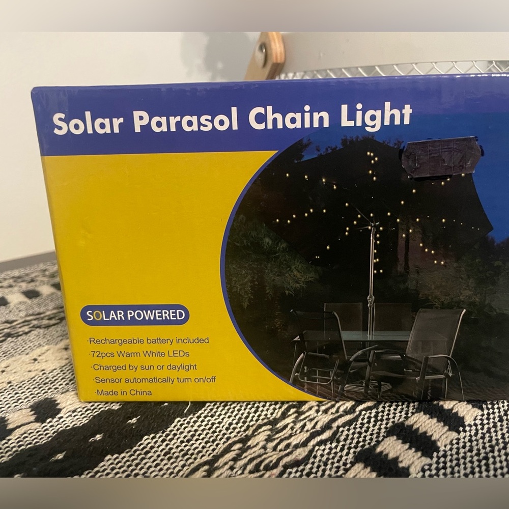 Solar parasol umbrella lights new box of lights solar lights